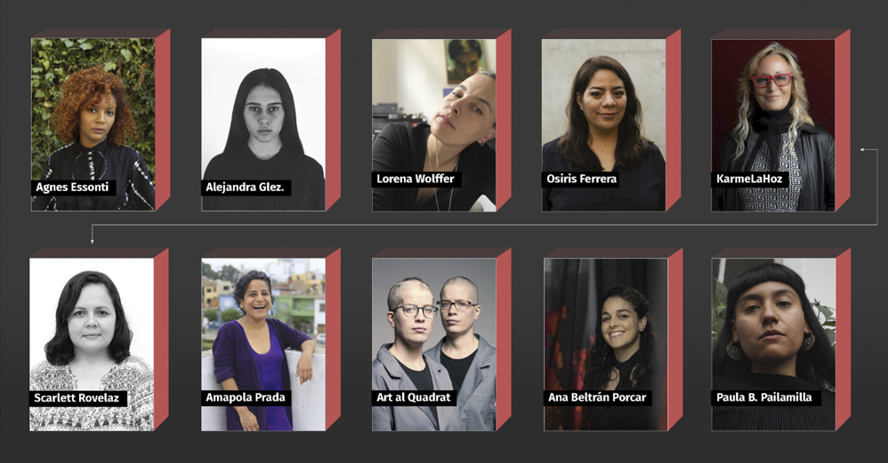 retratos de las artistas participantes en el ciclo de performances visión y presencia