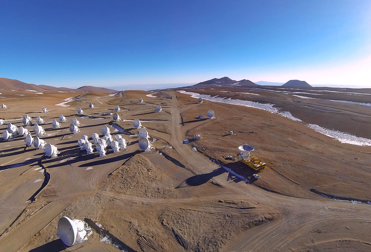 Vista aerea del observatorio astronómico de Alma